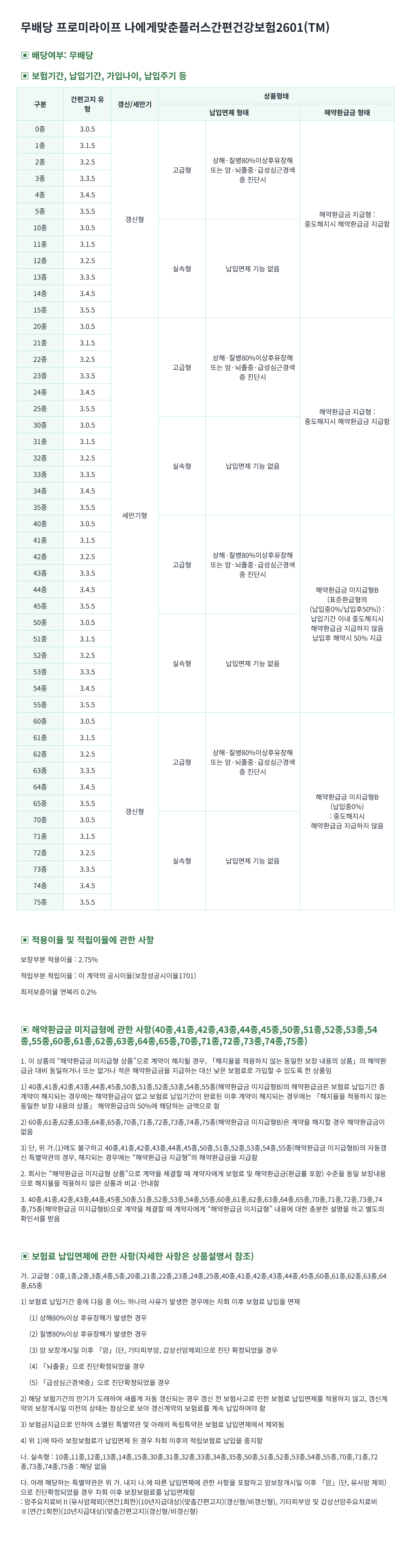 비갱신보험 가입안내